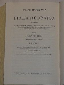 Biblia Hebraica Edidit Rudolf Kittel Textum Masoreticum Curavit P