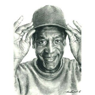  Bill Cosby Portrait Charcoal Drawing Matted 16 X 20 