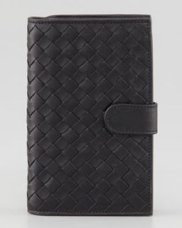 Woven Continental Fold Wallet, Black