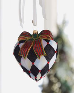 MacKenzie Childs Harlequin Heart Christmas Ornament   