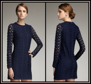 DVF Diane Von Furstenberg Honoka Dress 12 L XL UK 14 16 $385 Wave Lace