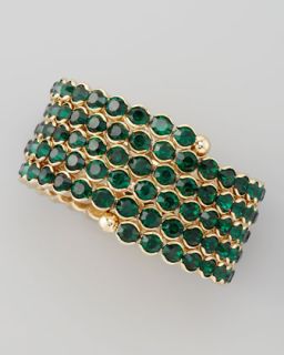 Y1CCS Cara Accessories Crystal Spiral Bracelet, Green