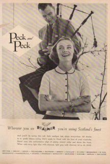  Peck Peck Braemar Sweater 50s Fashion Hawick Scotland Bagpipe Photo ad