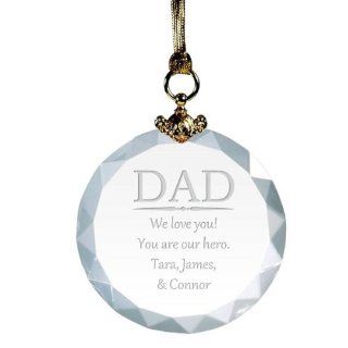 Personalized Crystal Christmas Ornament for Dad Home