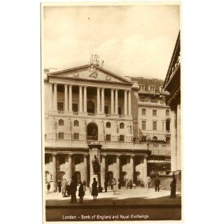 1920s Vintage Postcard   Bank of England and Royal