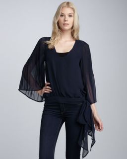 French Connection Sheer Sleeve Top   