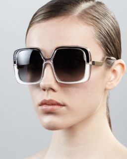 D0G2X Diane von Furstenberg Bianca Two Tone Square Sunglasses
