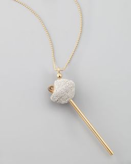 Y1B98 Simone I. Smith Yellow Gold Crystal Encrusted Lollipop Necklace