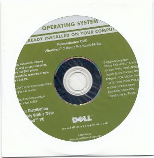 Dell Windows 7 Home Premium 64 Bit Reinstallation DVD