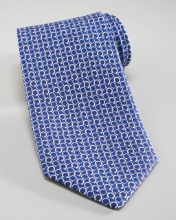 Asymmetric Gancini Tie, Navy/Light Blue