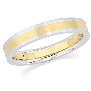 Platinum and 18K Yellow Gold Comfort Fit Wedding Band For