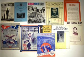 HUGE Abraham Lincoln Song Sheet & Music History Collection & Research