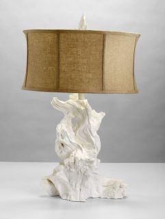 White Driftwood Table Lamp Natural Abstract Horchow