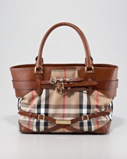 Burberry Belted Check Tote Bag, Medium   Neiman Marcus