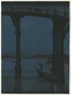 eijiro a high bridge by night from the series night scenes date not