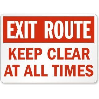 Exit Route Keep Clear At All Times Laminated Vinyl Sign