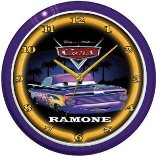 Cars Ramone Neon Wall Clock, Authentic Image, Colored Rim