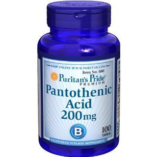 Puritans Pride 2 Units of Pantothenic Acid 200 mg  250