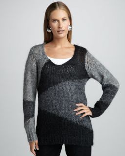 T5PAC Eileen Fisher Colorblock Mohair Sweater Tunic