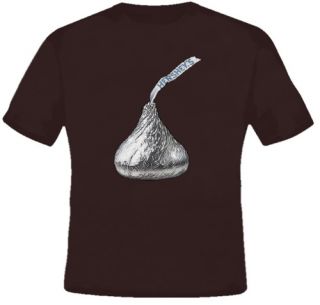 Chocolate Lover Kiss Hershey Candy Cool Brown T Shirt