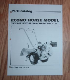 Troy Bilt 1986 Econo Horse Tiller Illustrated Parts List Manual