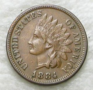 1884 Indian 1c NICE CHOICE XF COLLECTOR COIN 1152