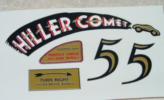 Hiller Comet Tether Car Replacement Sticker Set HC 001