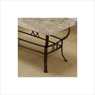 Hillsdale Brookside Ivory w Fossil Stone Top Coffee Table