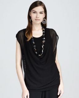  neck top available in black $ 218 00 eileen fisher mesh cowl neck top