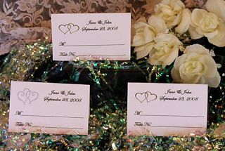 50 Wedding Heart Place Cards Favors Personalized