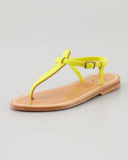 S9457 K. Jacques Picon T Strap Thong Sandal, Yellow