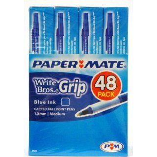 Papermate Write Bros Grip Stick Ballpoint Pens, Blue Ink