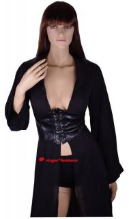  Black Frock Coat Fancy Dress Costume Waist Cincher Hotpants XL