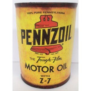 Genuine PENNZOIL Motor Oil Metal Can Vintage Wall Art Sign