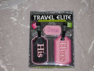 His Hers Ours Luggage Golf Tag Keychain Travel Suitcase Pink New