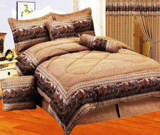 King Size Wild Horse 7 Piece Jacquard Comforter Set