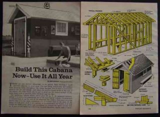 Swimming Pool Cabana Storage Shed How to Build Plans