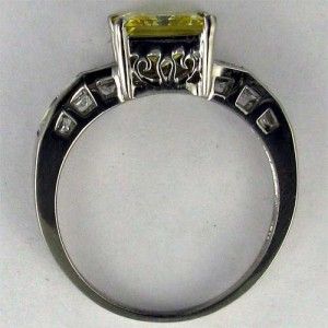 R6636 14k Solid Gold 2 6ct Canary Princess CZ Ring