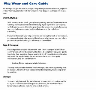 How To Wear & Care Wig Guide
