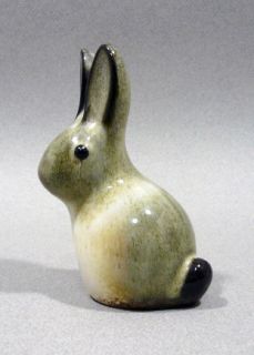Howard Pierce Signed Porcelain Rabbit Figurine Vintage California Art
