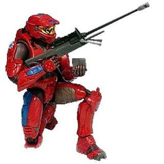 Halo 2 Series 4 Figure: Red Spartan with Blue trim: Toys