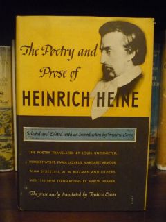 Poetry Prose Heinrich Heine 1948 German Poet VG NF
