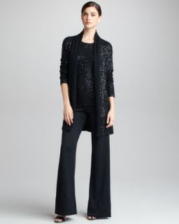 428J Donna Karan Sequined Cashmere Silk Twinset & Crepe Double Jersey