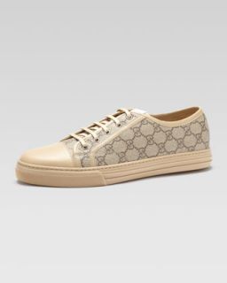  gg pu fabric low top sneaker beige ebony cream $ 435 exclusively ours