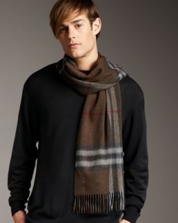 Burberry Giant Icon Check Cashmere Scarf, Brown   