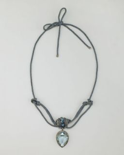 Y192M Lanvin Crystal Teardrop Choker Necklace, Blue