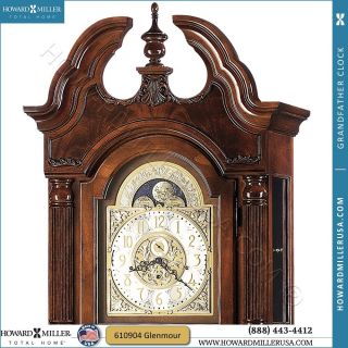 610 904 Howard Miller Traditional Grandfather Clock Cherry Finish 90H