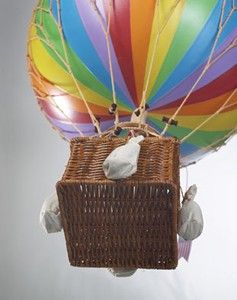 The decorative hot air balloon model is handcrafted of fabric paper