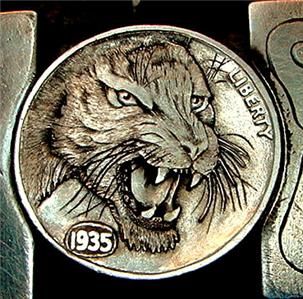 Hobo Nickel Tiger by The Tail by Howard Thomas Ohns
