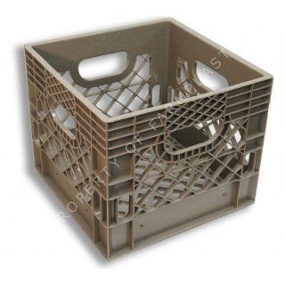 Gray square 16 quart milk crate